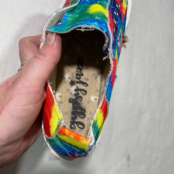 Gypsy Jazz Colorful Tie Dye Play Along Star Canvas Slide On Sneakers size 8.5 - Picture 13 of 15